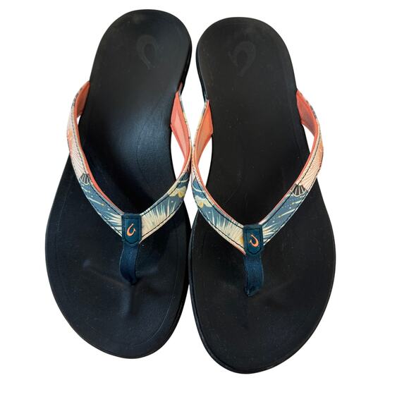 OluKai Shoes - Olukai Hi'opio Hawaiian Floral Sandals Women's Size 9 Beach Resort Casual